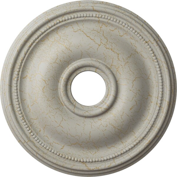 Ekena Millwork Bradford Medallion (Canopies up to 4 3/8"), 18 1/8"OD x 3 3/4"ID x 1 1/8"P, Pot of Cream Crackle CM18BRPCC - main